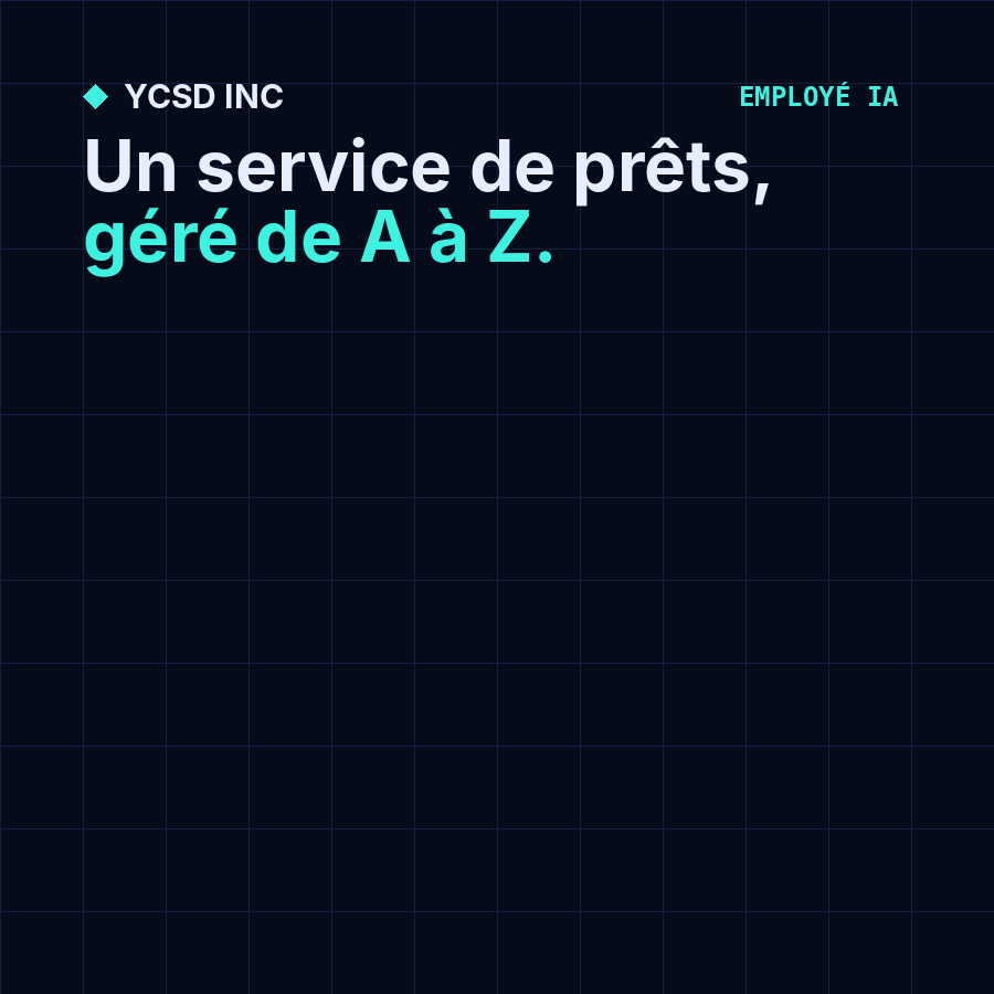 Concept d’employé IA prenant en charge le service des prêts d’une banque de bout en bout.