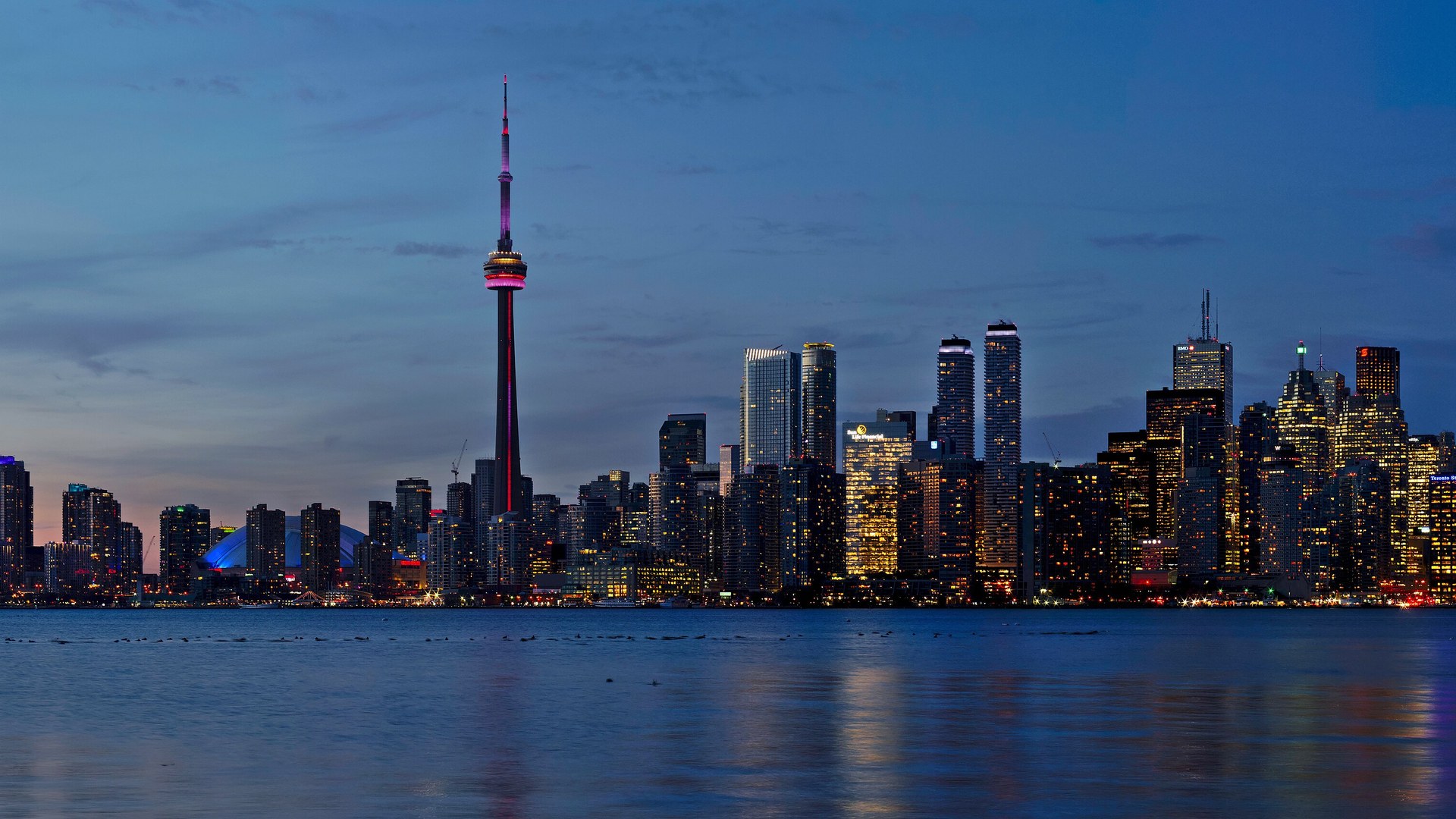 Toronto skyline at sunset